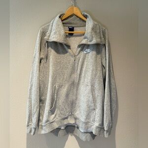 Nike Gray Zip Up Sweatshirt Size Large